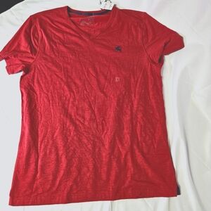 Express Large Men's Red V-Neck‎ Shirt